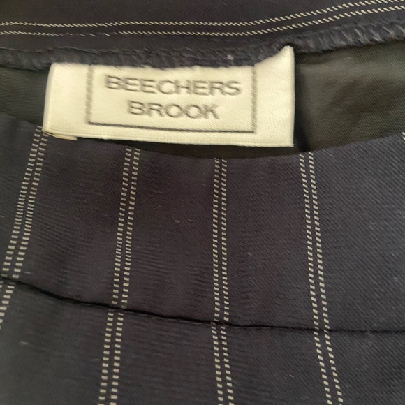 Vintage tailored pin stripe navy mini skirt - Picture 2 of 3